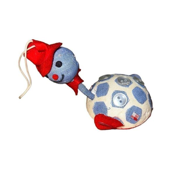 Vintage Christmas, styrofoam blue turtle buttons, Mid Century 1950s, Japan - Picture 1 of 8
